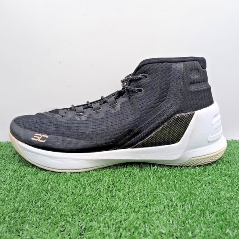 Under Armour Curry 3 Cyber Monday Shoes Mens Size 13 Medium Black White Sneakers - Picture 4 of 12